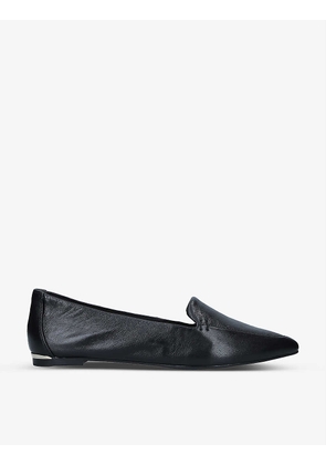 Landed pointed-toe leather loafers