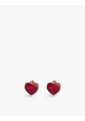 My Love Heart metal and cubic zirconia earrings