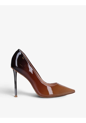 Sharp wide-fit ombré patent court shoes