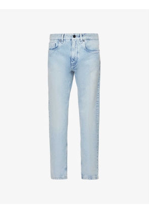 Straight-leg mid-rise denim jeans