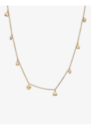 Topsy turvy deco hearts yellow-gold plated chain necklace