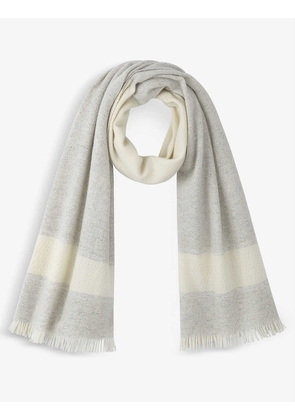 Lurex-detail wool-cashmere blend scarf