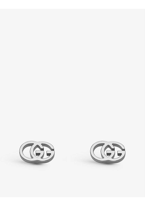 GG Running 18ct white-gold stud earrings