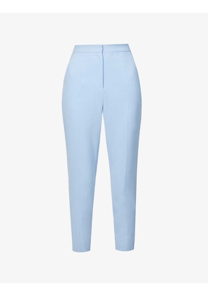 Tapered high-rise stretch-crepe trousers