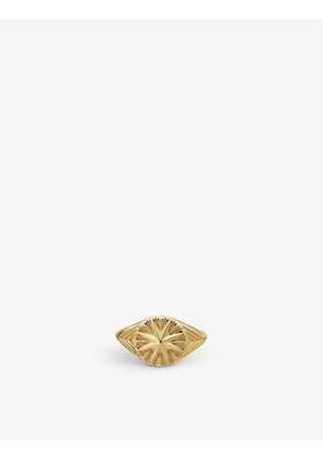 North Star 22ct yellow gold-plated sterling silver signet ring