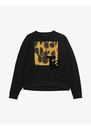 Leopard-print graphic cotton sweatshirt