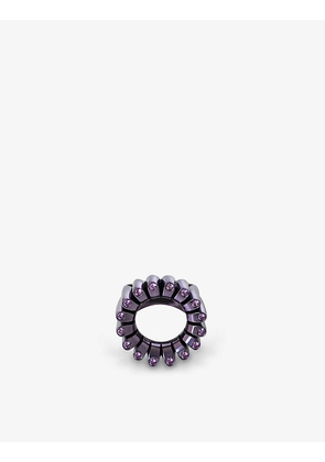 Flora Bhattachary Lakshmi Glow ceramic-coated recycled silver and 0.45ct amethyst ring