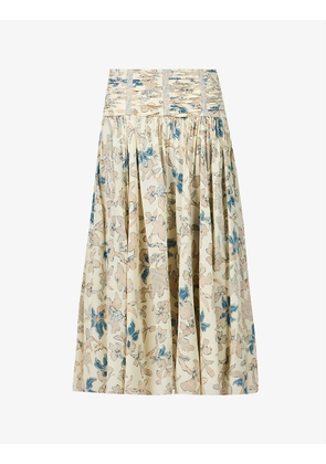 Amaia floral-print silk maxi skirt