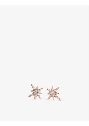 Myriam Soseilos Astral 9ct rose-gold and white sapphire stud earrings
