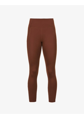 Compressive high-rise stretch-recycled polyester leggings