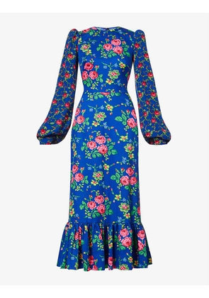Villanelle floral-print cotton midi dress