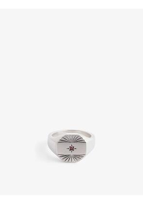 Rising Sun sterling-silver and red cubic zirconia ring