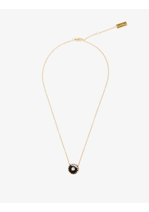 Marc Jacobs Womens Black/gold Medallion Gold-tone Brass, Cubic Zirconia, Resin and Crystal Pendant Necklace
