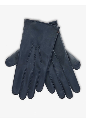 Burford branded leather and cashmere gloves