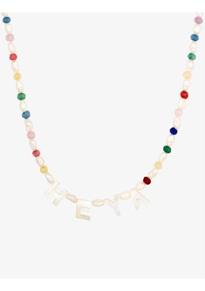 Heya rainbow agate and mother-of-pearl necklace