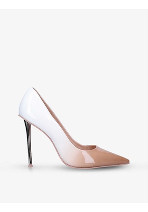 Sharp Ombré patent faux-leather heeled court shoes