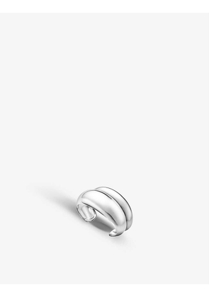 Curve sterling-silver double open-ended medium bangle