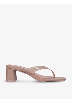 Stopper heeled PVC-strap sandals