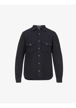 Checked relaxed-fit wool overshirt