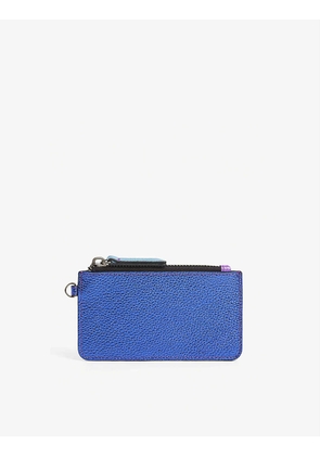 Strapped leather card holder