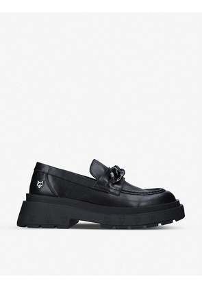 Amalfi chain-detail platform leather loafers