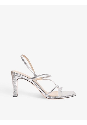 Faye metallic leather heeled sandals