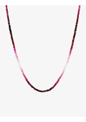 Graduated Pink sapphire and 14ct gold beaded necklace
