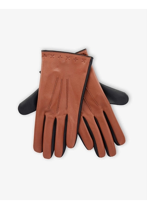 Lando branded leather touchscreen gloves