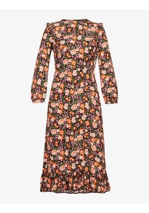 Cecile floral-print crepe midi dress