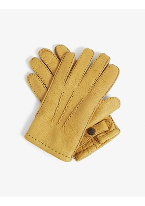 Hampton cashmere-lined peccary leather gloves