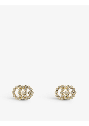 GG Running 18ct white-gold and 0.24ct brilliant-cut diamond stud earrings
