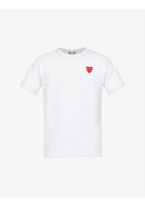 Overlap-heart print cotton-jersey T-shirt