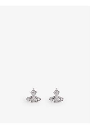 Sorada Bas Relief brass and cubic zirconia stud earrings