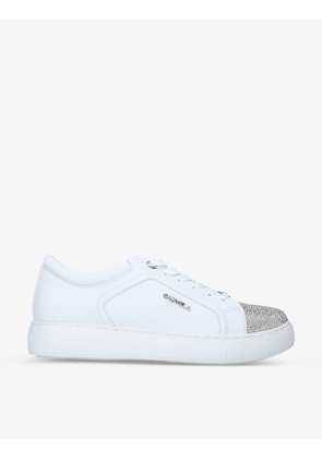 Soar Jewel crystal-embellished faux-leather low-top trainers