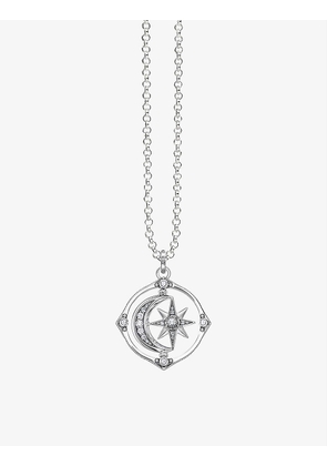 Star & Moon spinning sterling silver and zirconia necklace