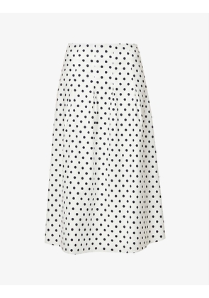 Simon polka dot-print stretch-organic-cotton midi skirt