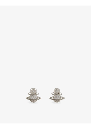Tamia platinum-plated brass and cubic zirconia stud earrings
