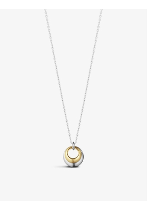 Curve 18ct yellow-gold and sterling-silver pendant necklace