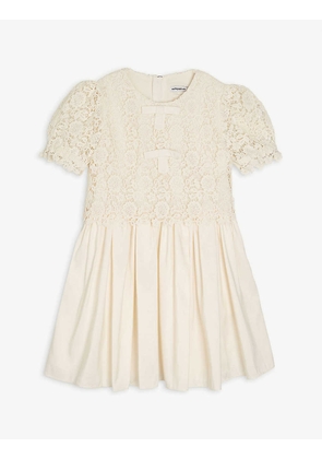 Floral-bow lace dress 3-12 years