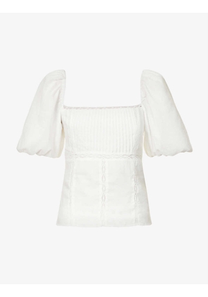 Klaire short-sleeved organic-cotton blend top