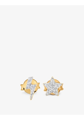 Missoma Womens Gold Star Struck 18ct Yellow Gold-plated Vermeil Sterling-silver and Crystal Earrings