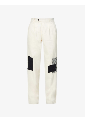 Yarmouth patchwork cotton-twill trousers