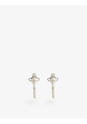 Vera silver-toned brass hoop earrings