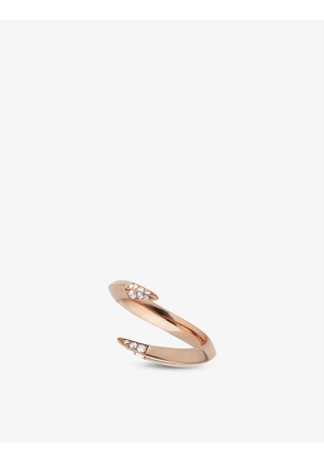 Open rose gold-plated vermeil silver and 0.12ct diamond ring