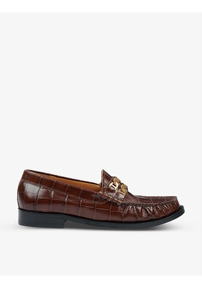Max chain-trim leather loafers