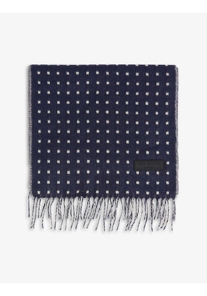 Vessle dotted fringed woven scarf