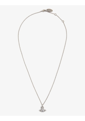 Ismene silver-toned brass and cubic zirconia pendant necklace
