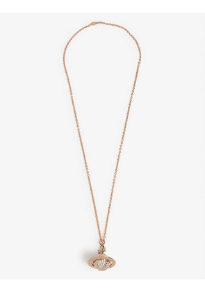 Mayfair Orb brass and cubic zirconia pendant necklace