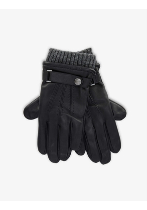 Touch leather and wool-blend touchscreen gloves