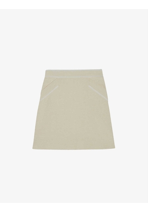 Macbis straight-cut organic cotton-blend mini skirt